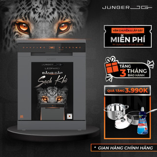 [QUÀ 4 TRIỆU + LẮP 0đ] Máy Rửa Chén Bát Junger Leopard JG DWJ-143 15 bộ, Công nghệ AI, Khử Khuẩn UV, Sạch Khô Tuyệt Đối