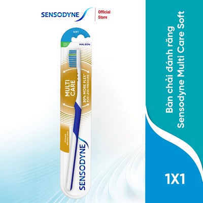 Bàn chải đánh răng SENSODYNE Multicare Soft với lông bàn chải mềm, làm sạch răng toàn diện, bảo vệ nướu