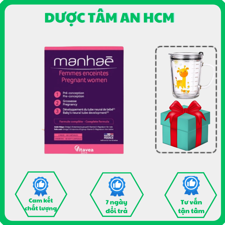 Manhaé Femmes enceintes Pregnant Women - Vitamin Tổng Hợp Cho Bà Bầu - Hộp 30 Viên