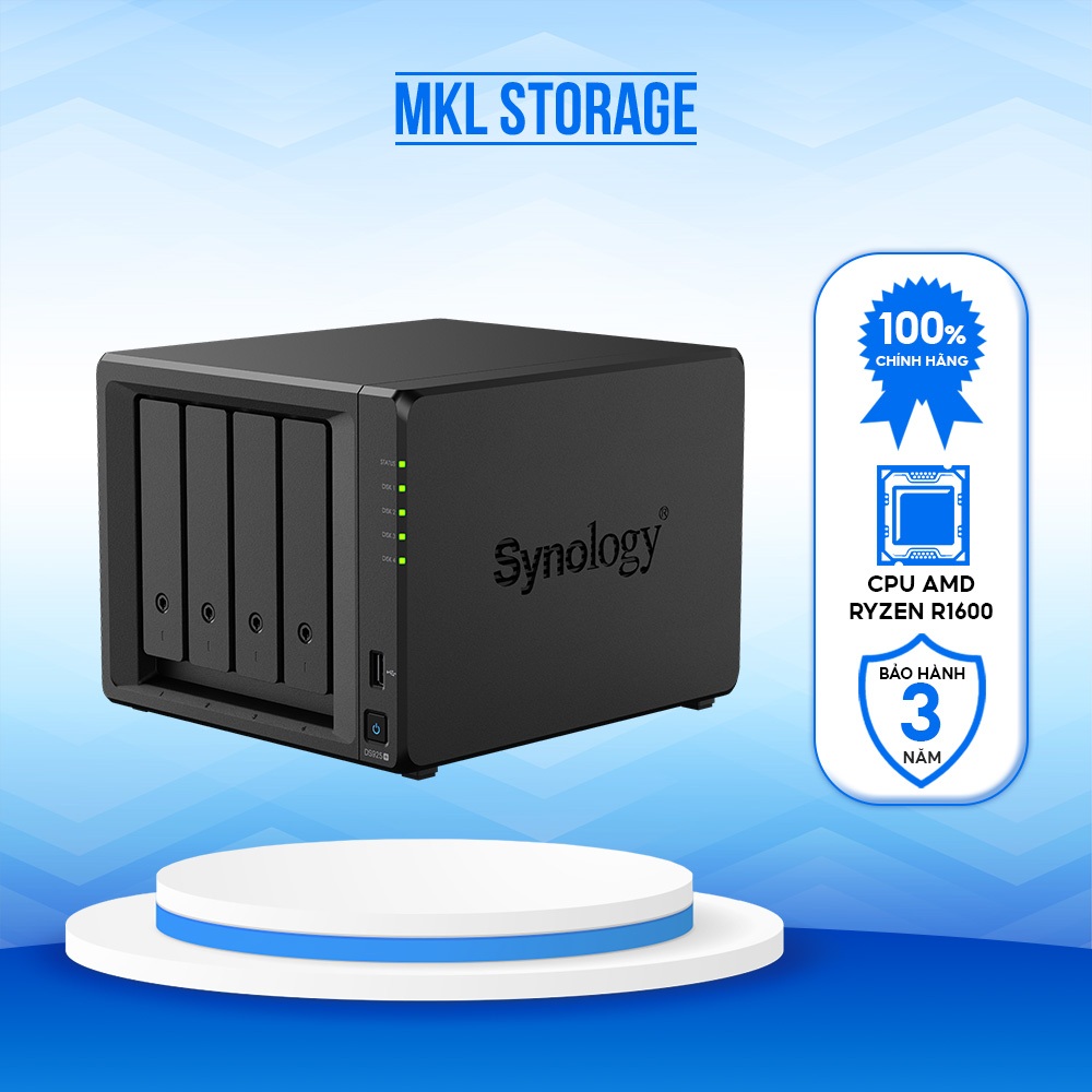 Thiết bị lưu trữ Synology DiskStation DS925+ 4 BAY (chưa gồm ổ cứng) chính hãng bảo hành 3 năm