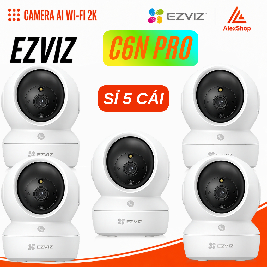 [SỈ 5 BỘ] Camera Wifi Ezviz C6N Pro 3M Trong Nhà Xoay 360 Độ, Màu Ban Đêm, Trang Bị Nút Gọi