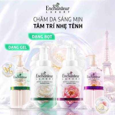 [KOL x Enchanteur] Sữa Tắm Cao Cấp Enchanteur Luxury Dưỡng Da Chiết Xuất Hoa Trà/ Hoa Mẫu Đơn + 4D Hyaluronic Acid 450ml