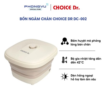 Bồn ngâm chân Choice DR DC-002 - Dung tích 7L, 4 con lăn, Đèn hồng ngoại - Bảo hành 12 tháng