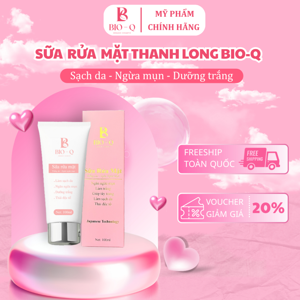Sữa rửa Mặt Thuần Chay  100ml  BIO-Q    VT-CONS COMPANY ORGANIC COSMETIC