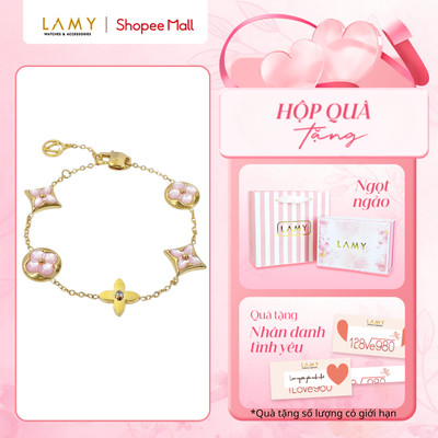 Bộ quà tặng "Ngọt Ngào" LAMY Vòng tay nữ Four Leaf Flower Bracelet Gold 2020 - Hộp 7016