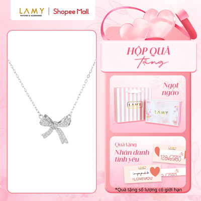 Bộ quà tặng "Ngọt Ngào" LAMY Dây chuyền nữ Bow Necklace Silver 6019 - Hộp 7016