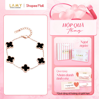 Bộ quà tặng "Ngọt Ngào" LAMY Vòng tay nữ Five Four Leaf Clovers Bracelet Silver 2026 - Hộp 7016