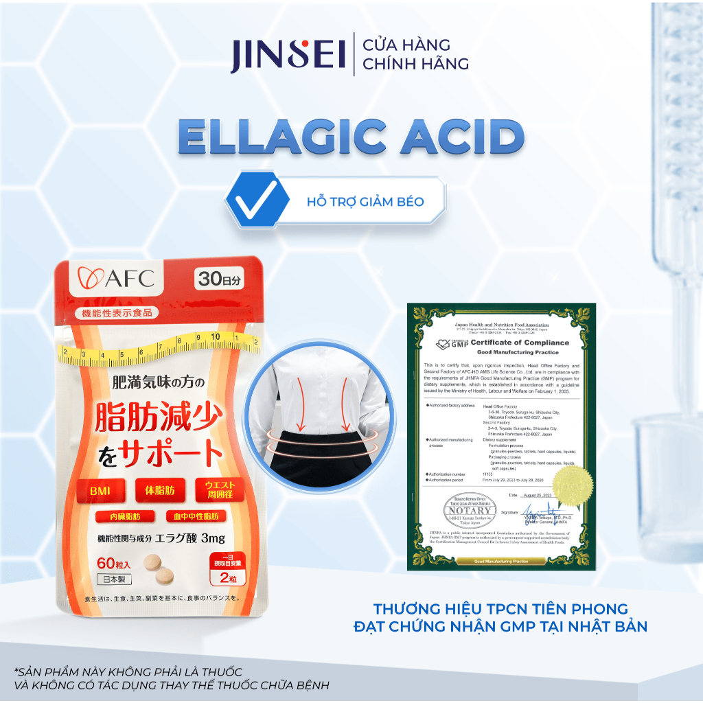 TPBVSK AFC Ellagic Acid Nhật Bản, Hỗ Trợ Giảm Béo An Toàn - Phù Hợp Người Béo Phì, Muốn Giảm Béo - 6