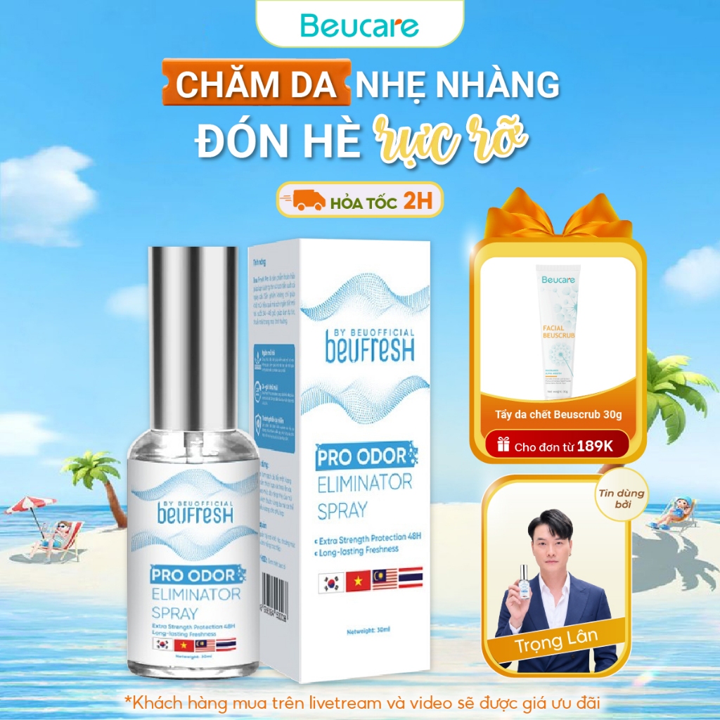 Xịt khử mùi toàn thân, lăn khử mùi BEUFRESH ngăn tiết mồ hôi, hạn chế mùi cơ thể 30ml