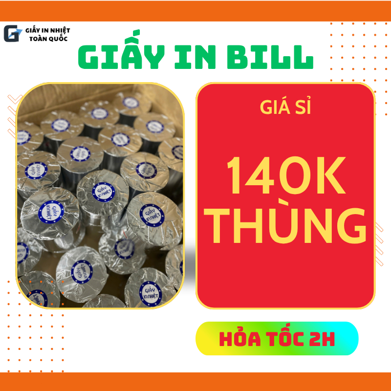 [ XẢ KHO ] Thùng 100 Cuộn Giấy In Bill K80 K57 Giấy In Rõ Nét  K80x40 - K80X80 / K57X30 - K57X45 - G