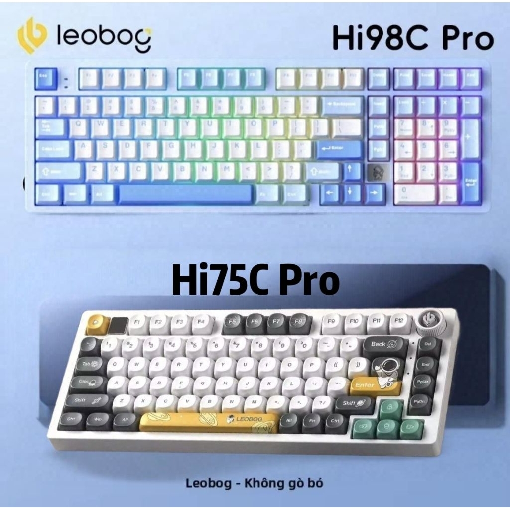 (Hoả tốc) Bàn phím cơ nhôm CNC Leobog Hi75C Pro / Hi98C Pro 3mode kết nối