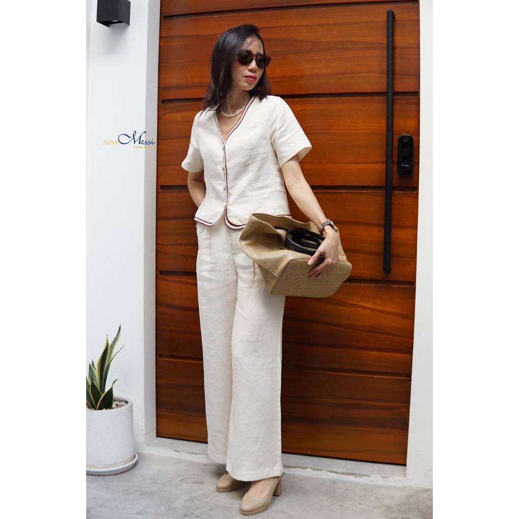T83 Quần linen lưng tây ống suông  AGNES