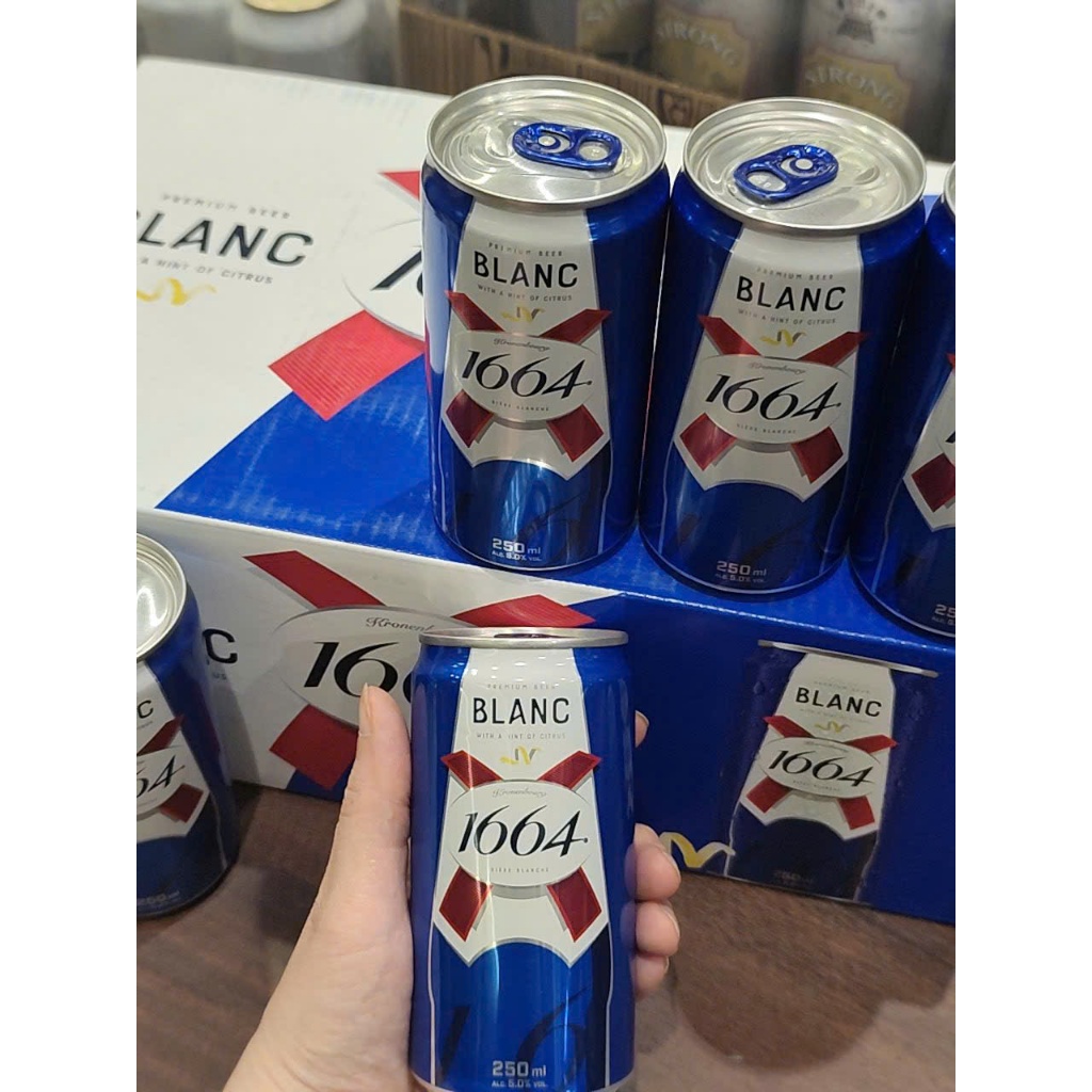 Bia Blanc 1664 lon 250ml - Thùng 24 lon ( Bia Liên Doanh Pháp -Việt Nam)