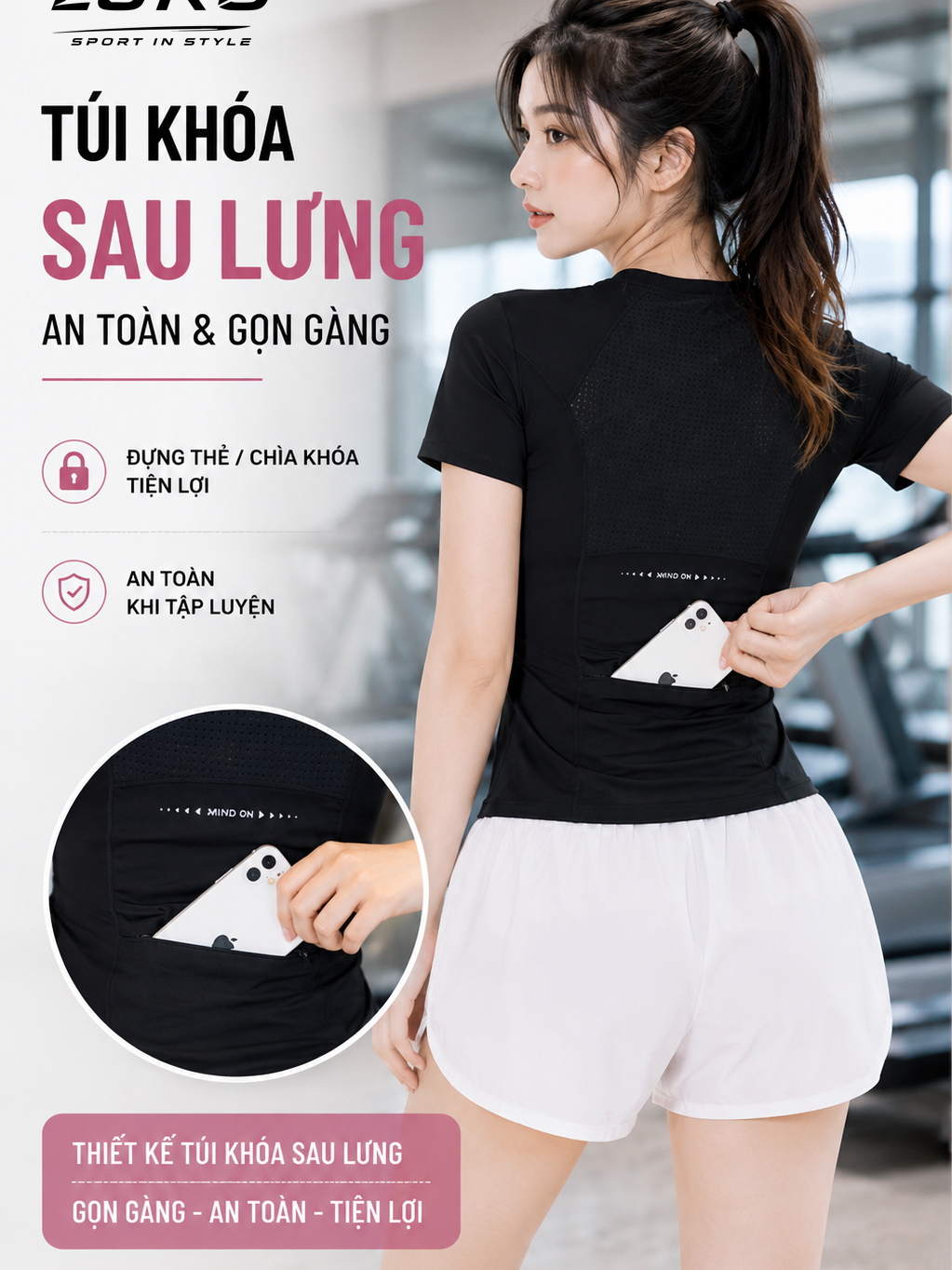S39 — Bộ đồ tập nữ áo phối lưới 3
