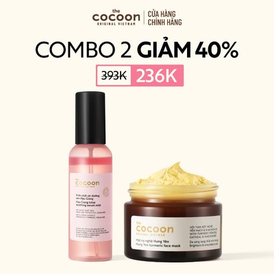 [MUA 2 GIẢM 42%] Combo Tinh chất xịt dưỡng sen Hậu Giang Cocoon 100ml + Mặt nạ nghệ Hưng Yên 30ml