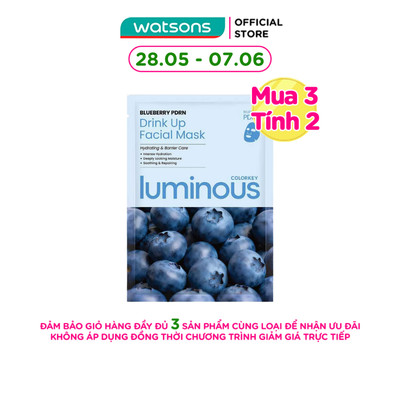 Mặt Nạ Colorkey Luminous Blueberry PDRN Drink Up Facial Mask 25ml
