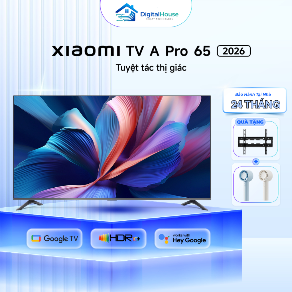 Smart Tivi Xiaomi A Pro 65 Inch Google TV 4K QLED 2026, Có Tiếng Việt - Bảo Hành 24 Tháng Chính Hãng