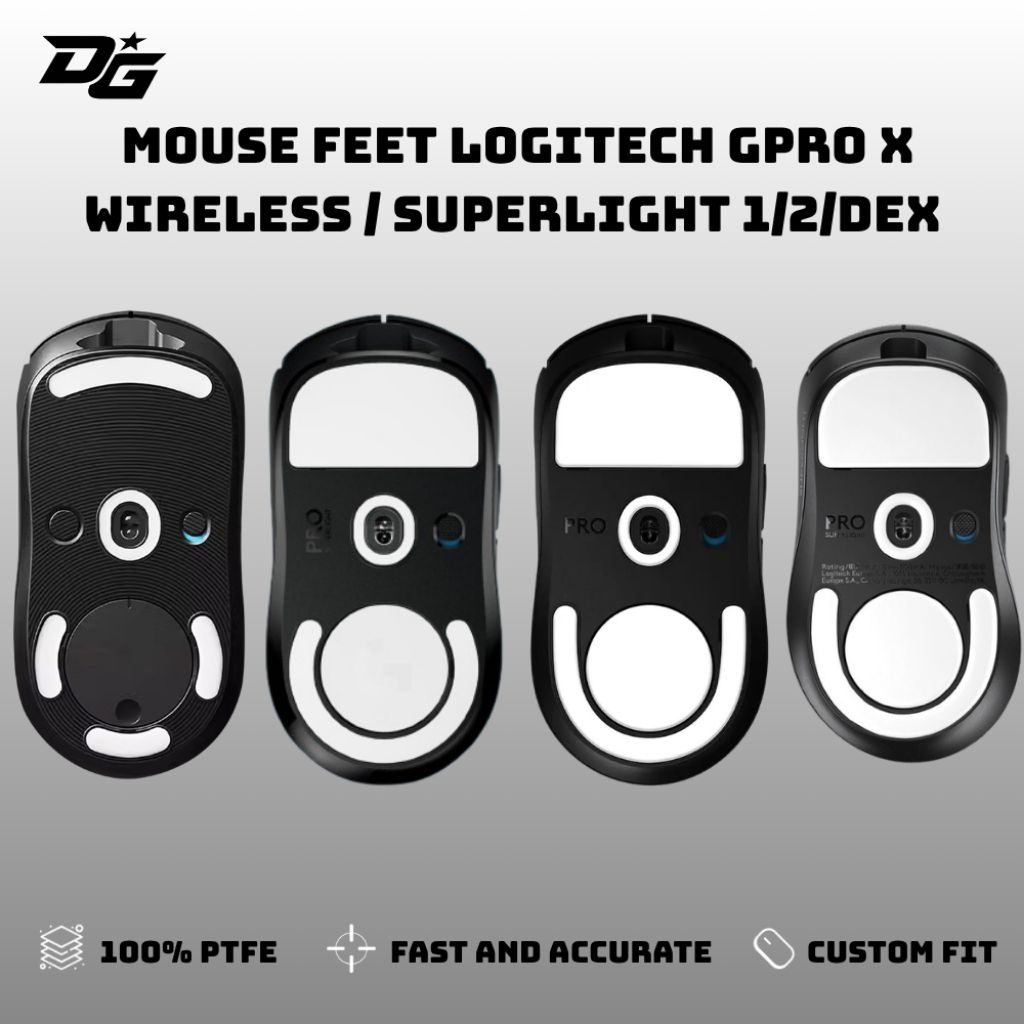 Feet Chuột Logitech GPRO X Wireless/ Superlight 1 / 2 / DEX – WHITE ICE PTFE Mượt, Độ Bền Cao