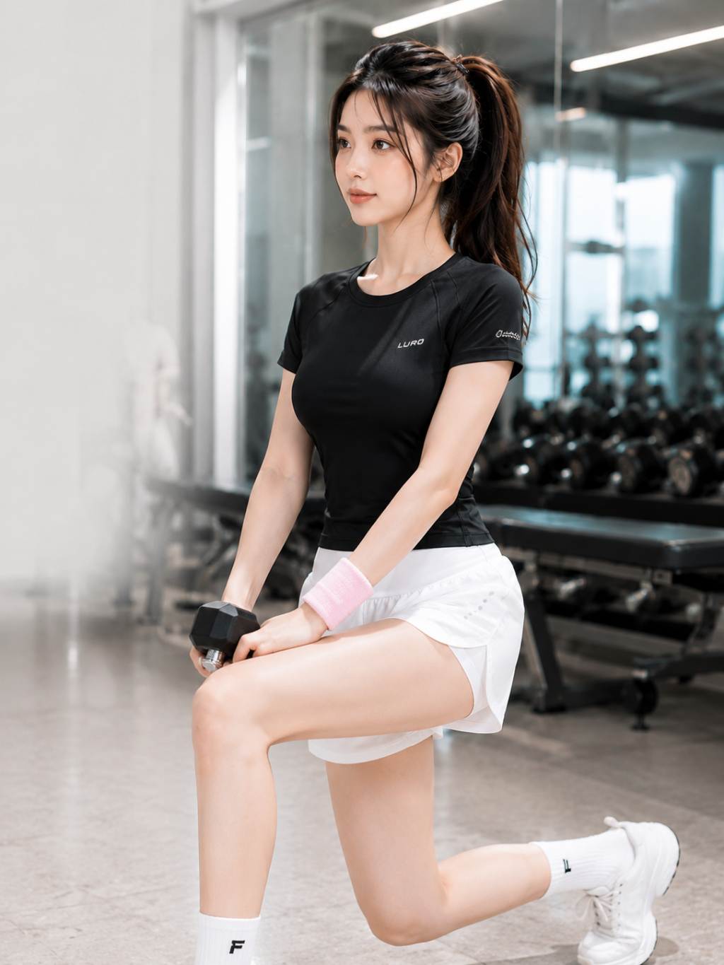 S39 — Bộ đồ tập nữ áo phối lưới 6
