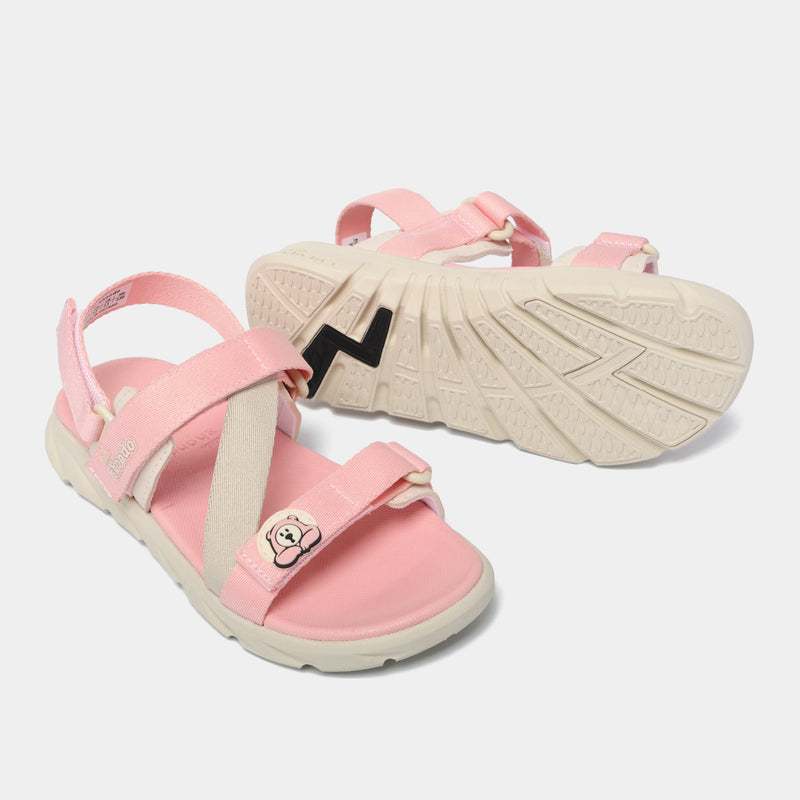 Sandal Shondo bé gái Little 6, sandal trẻ em bé trai và bé gái êm nhẹ đính kèm charm dễ thương
