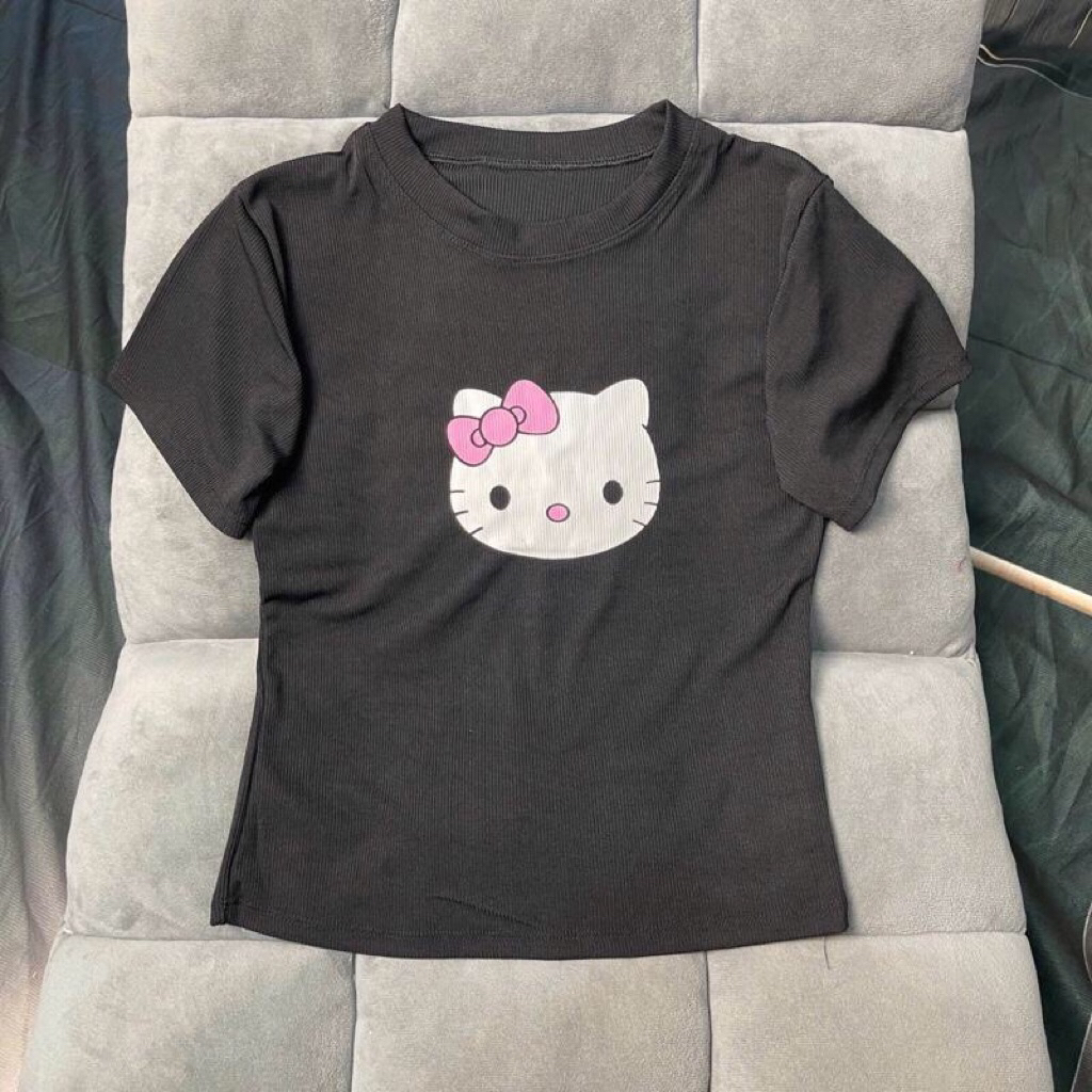 Áo thun crotop mèo kitty nữ - Áo thun crotop mèo kitty nữ, phong cách thời trang