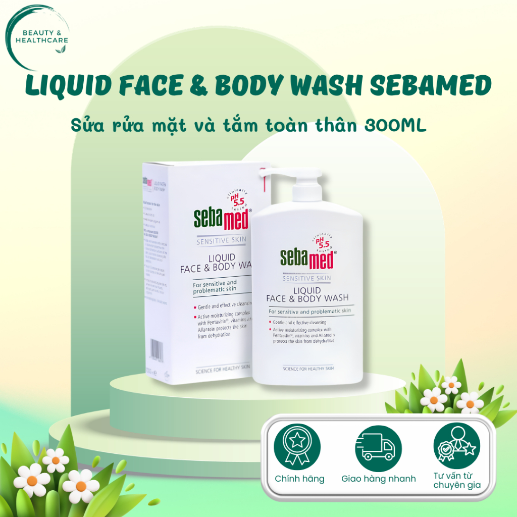 ✅ [CHÍNH HÃNG] Sữa rửa mặt toàn thân da nhạy cảm Sebamed pH 5.5 300ML