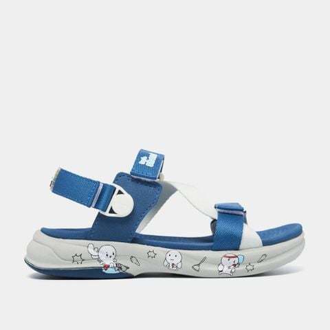 Sandal Shondo F8B T7M bé trai màu xanh in hoạ tiết đế thỏ bảy màu dễ thương