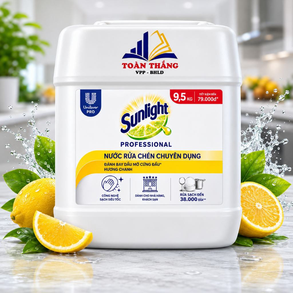 Nước Rửa Chén Sunlight Chanh Can 9.5kg Nước Rửa Chén Chuyên Dụng