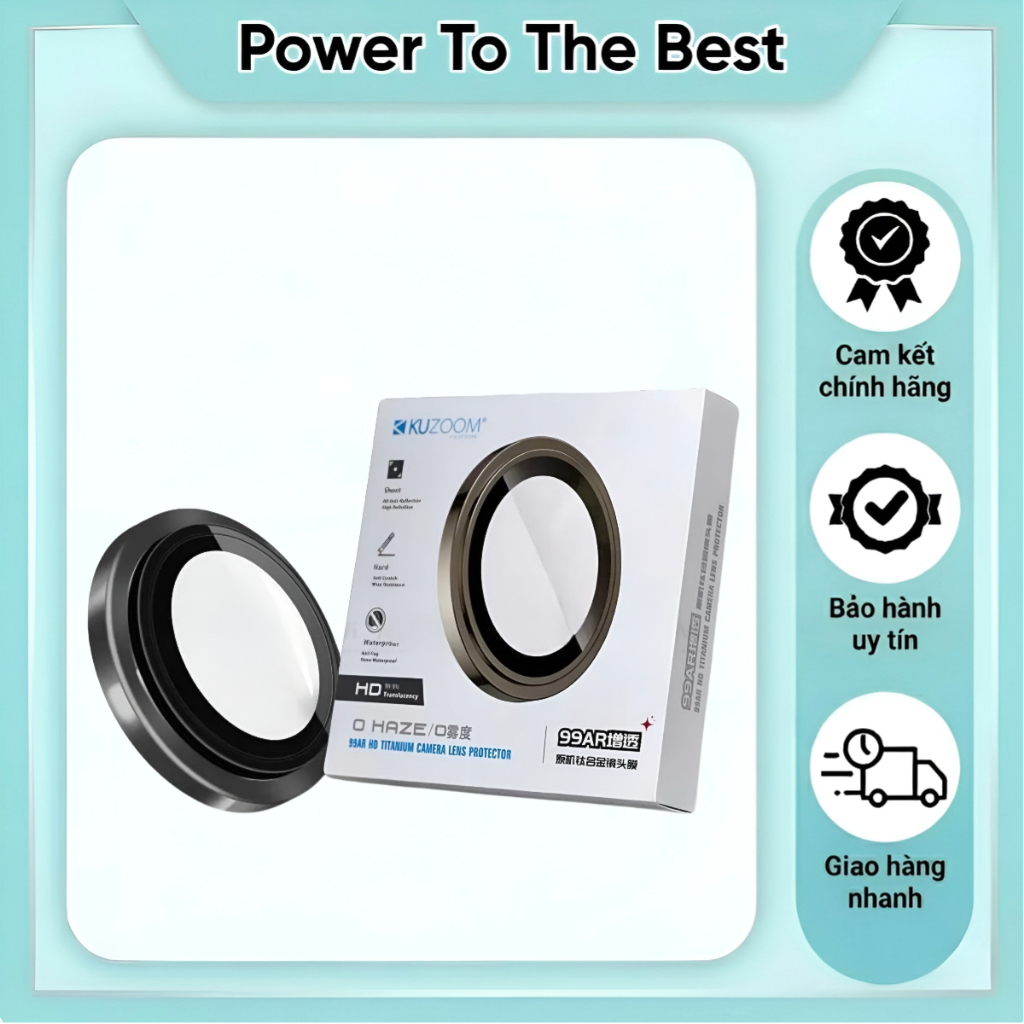 Cường lực camera Kuzoom cho dòng iP 14 ProMax (Hàng chính hãng)