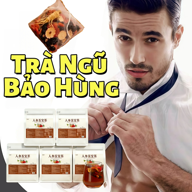 Hùng Dũng Oai - Premium Ginseng Ngũ Bảo Tea - Bổ Thận Tráng Dương, Hùng Dũng Oai Phong, Kéo Dài & Tă