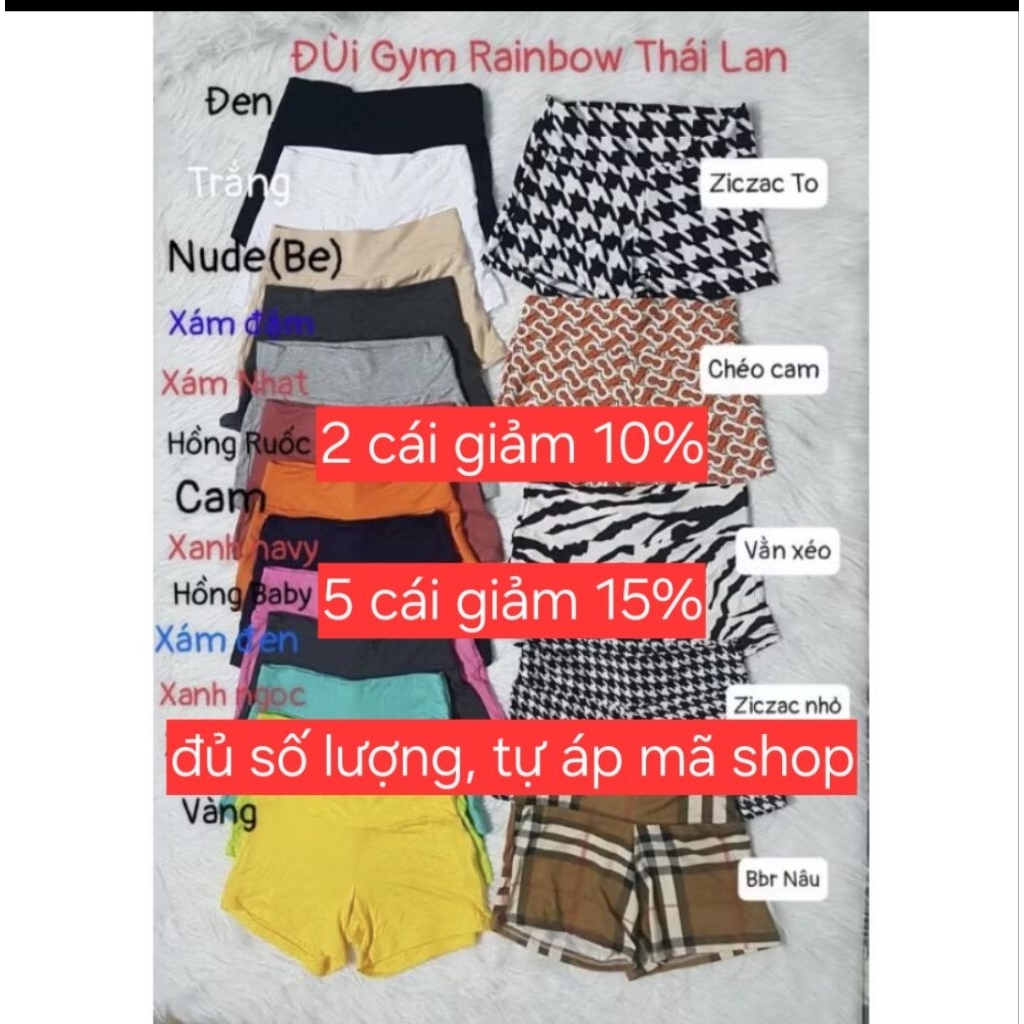 (SALE)FREESIZE Quần đùi legging thun thái lan (hàng RAINBOW)