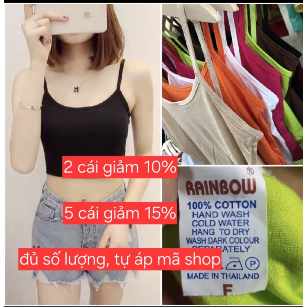 <COMBO ZÁ HỜI>Áo 2 dây thun Thái (hàng RAINBOW)