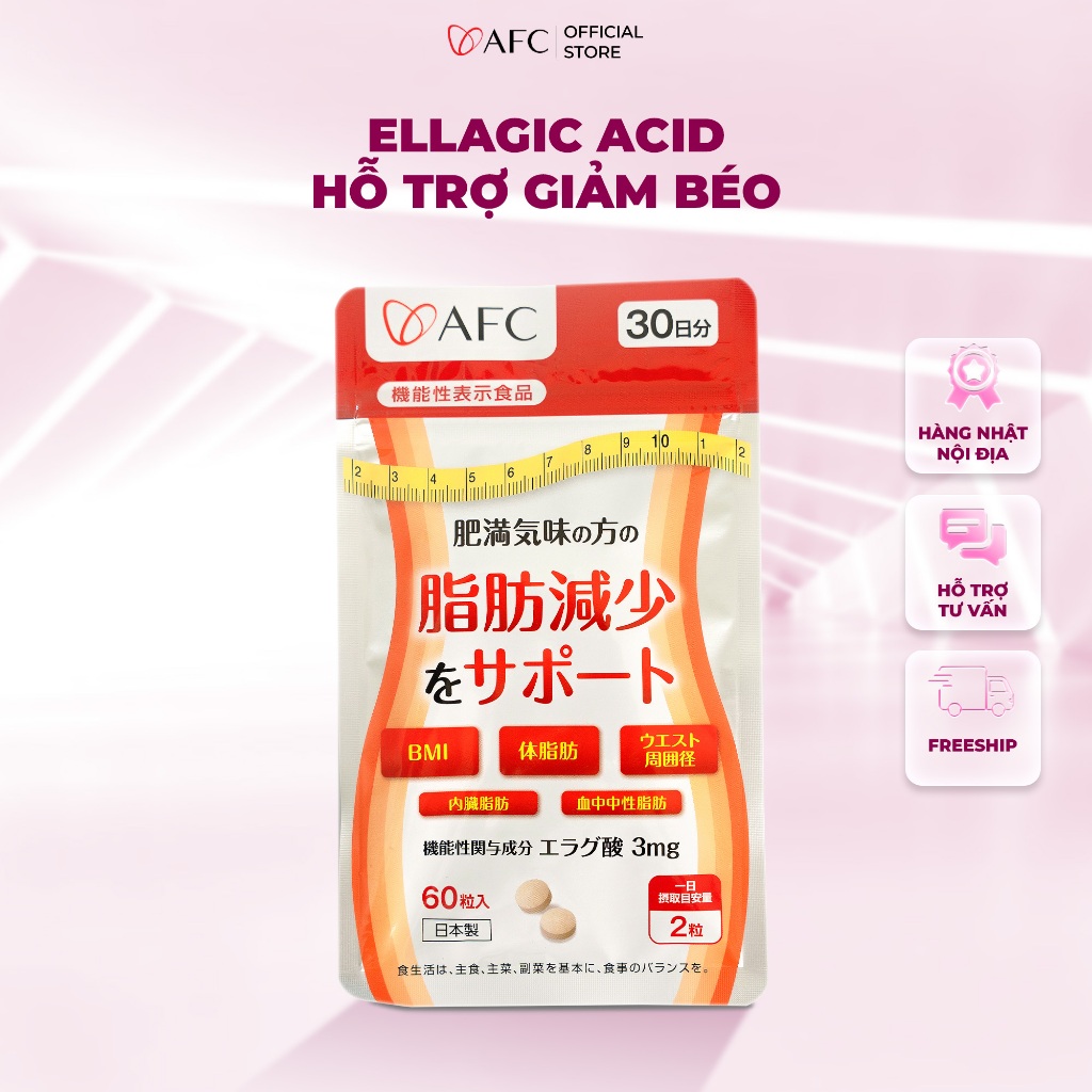 TPBVSK Ellagic Acid AFC - Hỗ Trợ Giảm Béo An Toàn, Khoa Học - Gói 60 Viên