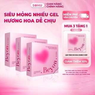 [ MUA 3 TẶNG 1] Combo 3 hộp 3 bao cao su Beyon by SOHU hương cherry x2 gel bôi trơn