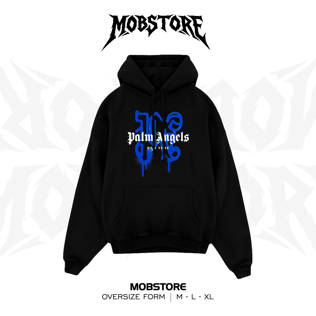 Áo Hoodie Palm Angels Blue Drip Nỉ Bông Cao Cấp Dày Dặn  - MOB STORE