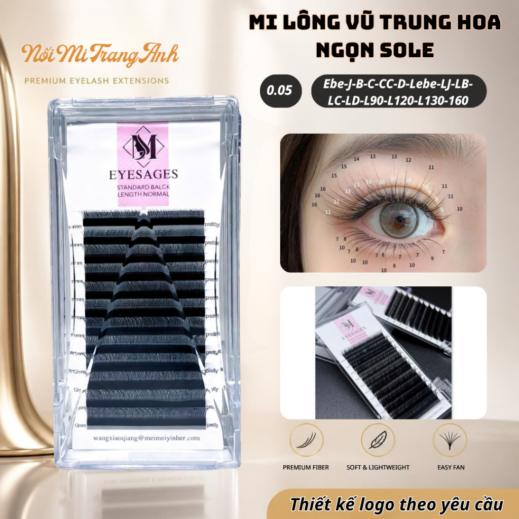 (0.05) Mi Lông Vũ Trung Hoa  ( EYESAGES ) Mix Ngọn Sole Cong Ebe-J-C-CC-LJ-LB-LC - NoiMiTA