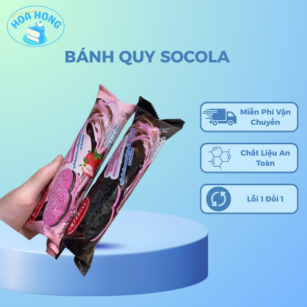 BÁNH QUY SOCOLA KEM DÂU THÁI trang trí bánh kem, bánh orio socola trang trí bánh sinh nhật