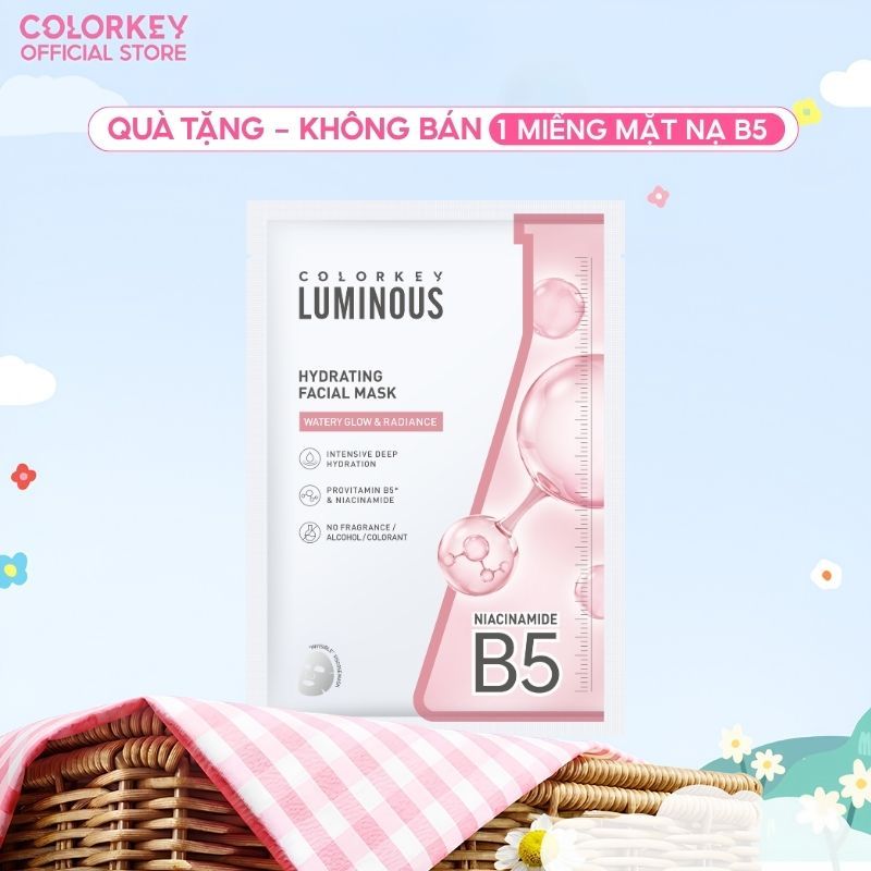 Một Miếng Mặt Nạ Giấy Màu Hồng Colorkey Luminous Vitamin B5 25ml