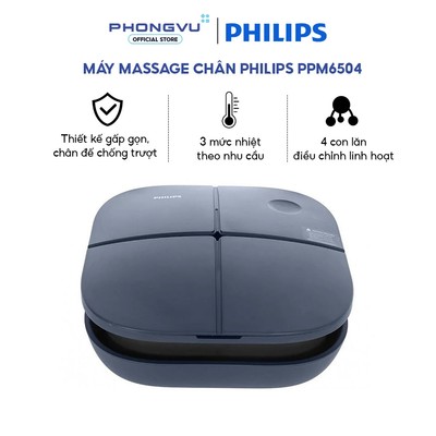 Máy massage chân Philips PPM6504 - Công suất 800W, Công nghệ DPS, Gấp gọn tiện lợi - Bảo hành 12th