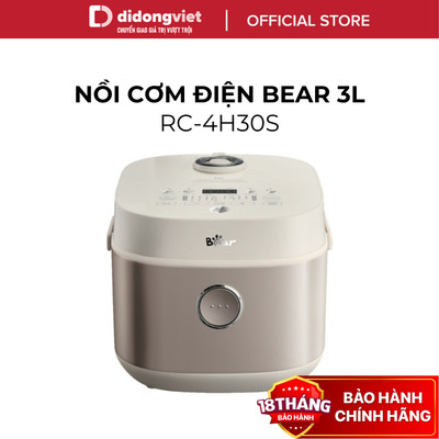 Nồi Cơm Điện 1L Bear DFB-H30A3 (RC-4H30S) - 600W, Lòng Tráng Men, Hẹn Giờ - Hàng Chính Hãng