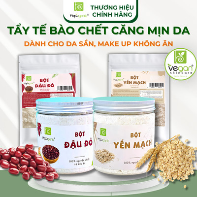 Tẩy Tế Bào Chết Sáng Mềm Mịn Da Bột Thiên Nhiên Đậu Đỏ Yến Mạch Cho Da Sần Make Up Không Ăn