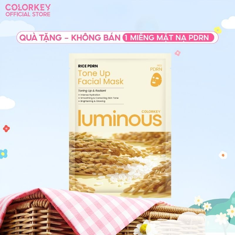 Một Miếng Mặt Nạ Giấy Colorkey Luminous Thuần Chay PDRN 25ml