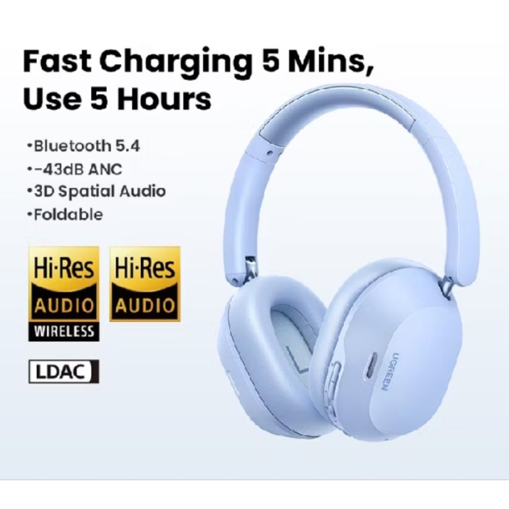 Tai nghe không dây UGREEN HiTune Max5c ANC Hi-Res Bluetooth 5.4 thời lượng pin dài mới nhất