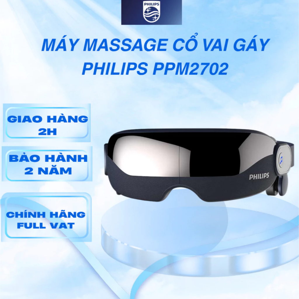 Máy Massage Mắt PHILIPS PPM2702 - Massage Túi Khí Thư Giãn - Kết Nối Bluetooth Nghe Nhạc