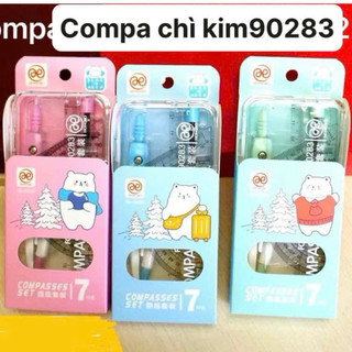 Bộ compa sắt chì kim 9018, 8202 kèm eke thước kẻ(01 bộ)
