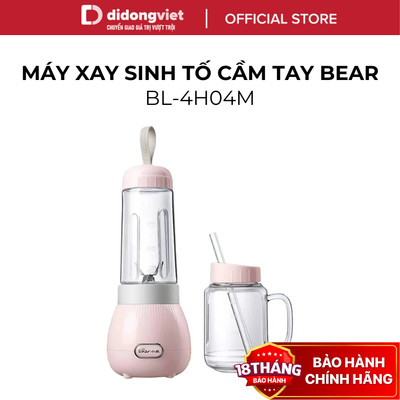 Máy Xay Sinh Tố Cầm Tay 0.4L Bear LLJ-C04W1 (BL-4H04M) - 150W, 2 Cối Xay Đá Viên - Hàng Chính Hãng