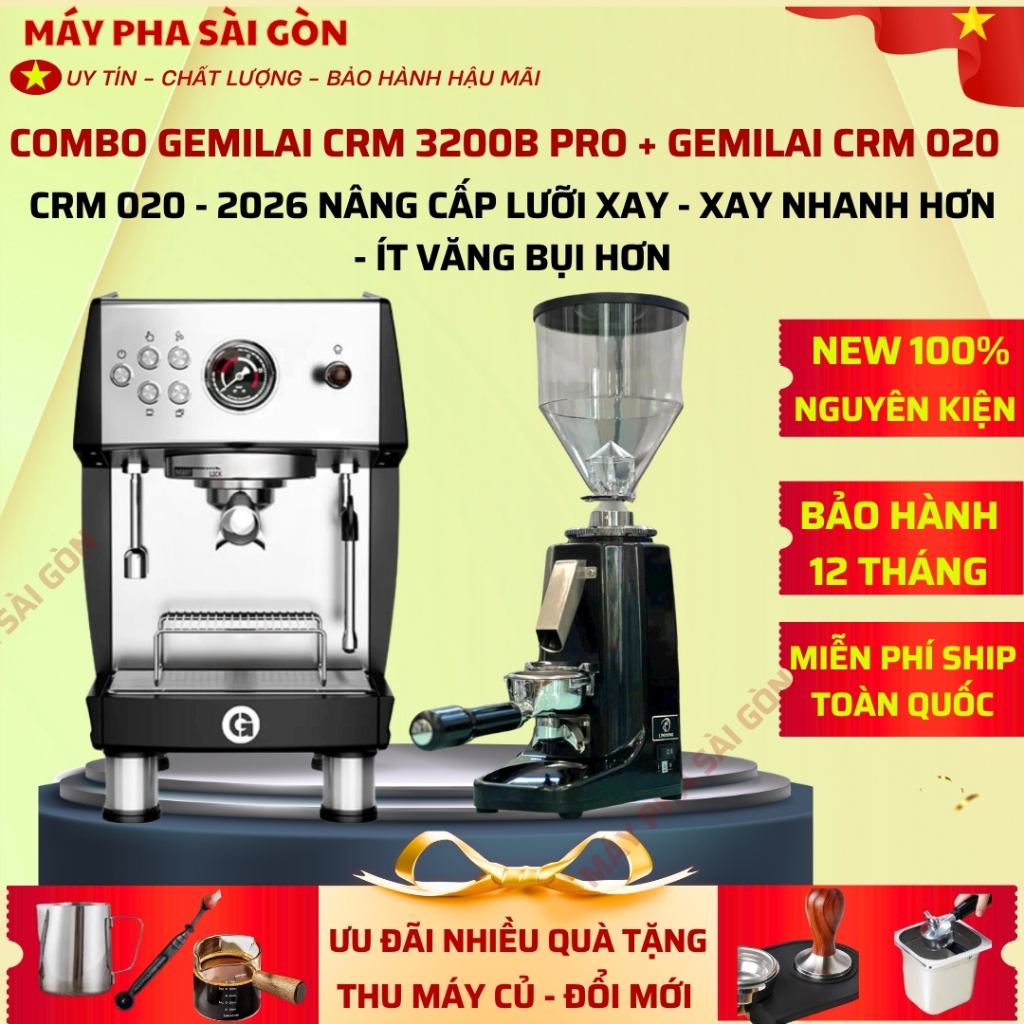 [ HCM ] HỎA TỐC - ComBo Gemilai 3200B Pro + máy xay CRM 020 PHIÊN BẢN 2026 CẢI TIẾN LƯỠI XAY NHANH H