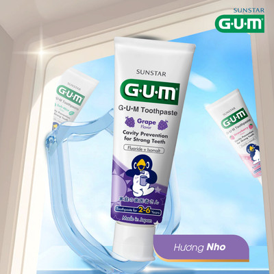 Kem đánh răng GUM cho trẻ từ 2 - 6 tuổi hương nho