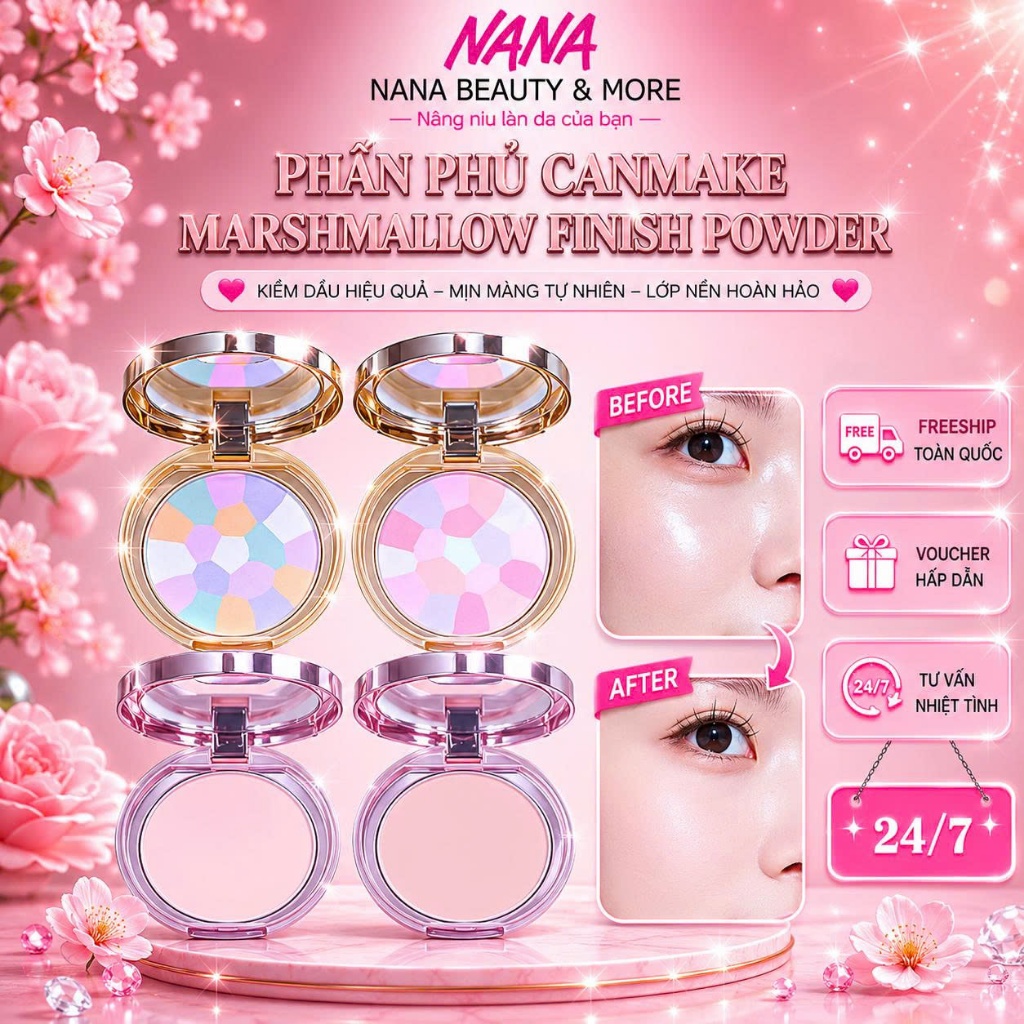 Phấn Phủ Canmake Marshmallow Finish Powder Kiềm Dầu 10g - Nana Shop