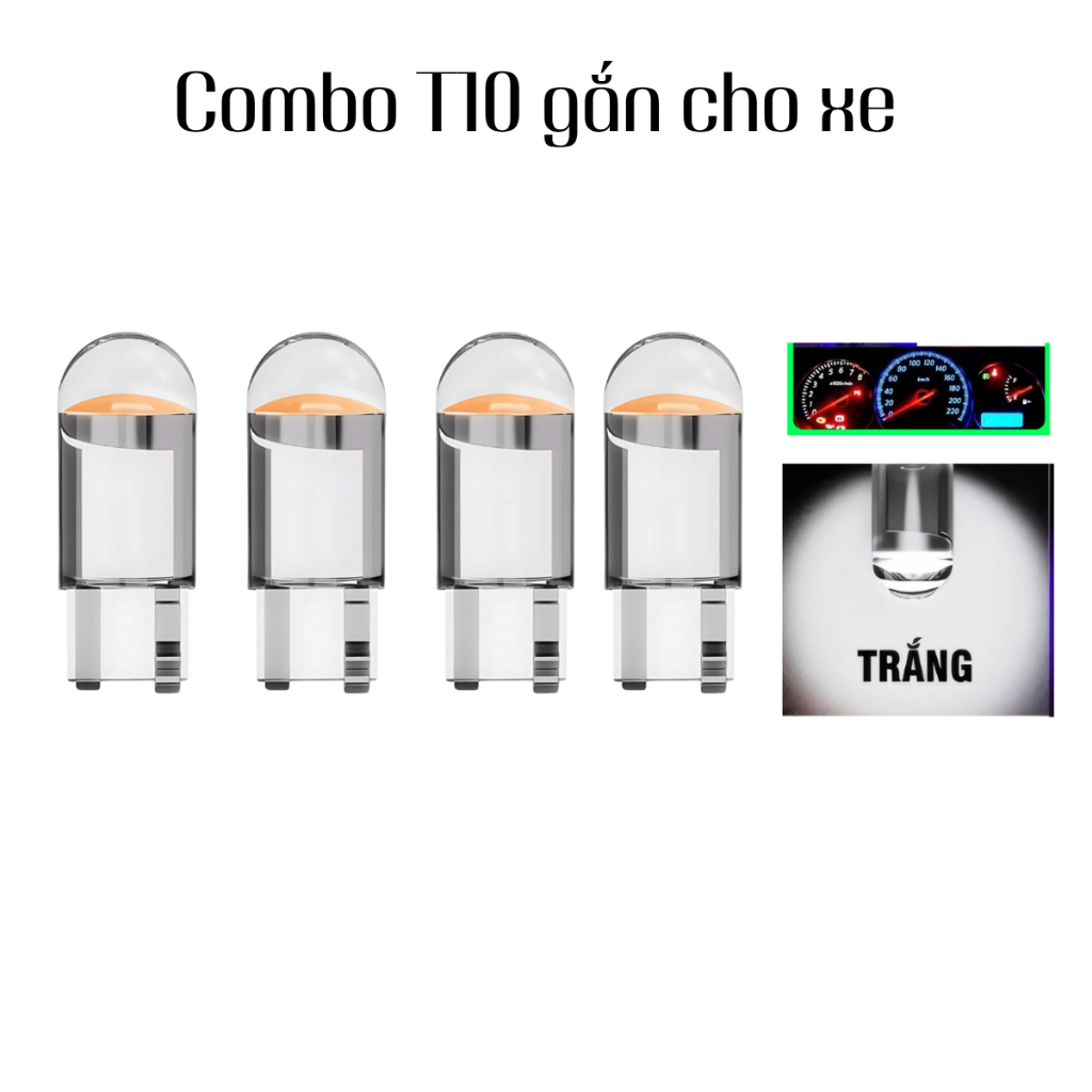 [VG335] LED T10 4 bóng LED gắn nhiều vị trì trên xe dùng điện 12 volt